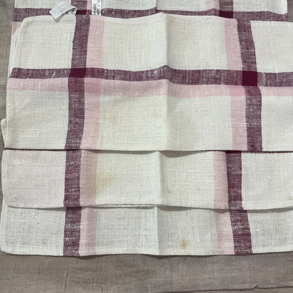 Set of Six Vintage Czech Linen Napkins Pink Magenta‎ 17